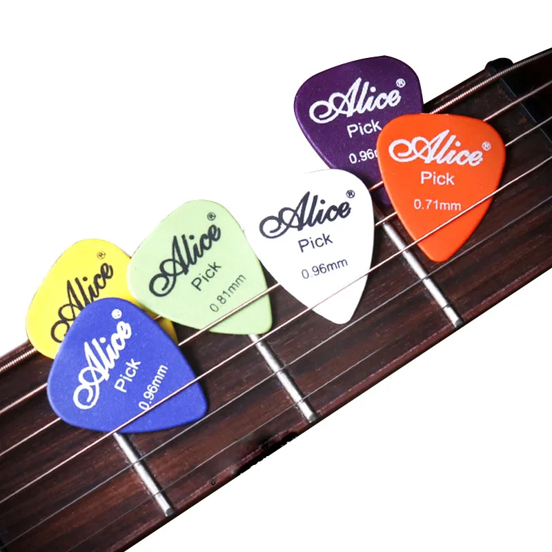 100pcs Alice Cellouid ABS Guitar Picks Acoustic Electric Guitar Picks Plectrums Guitar Accessory 0.46/0.71/0.81mm Multi Color