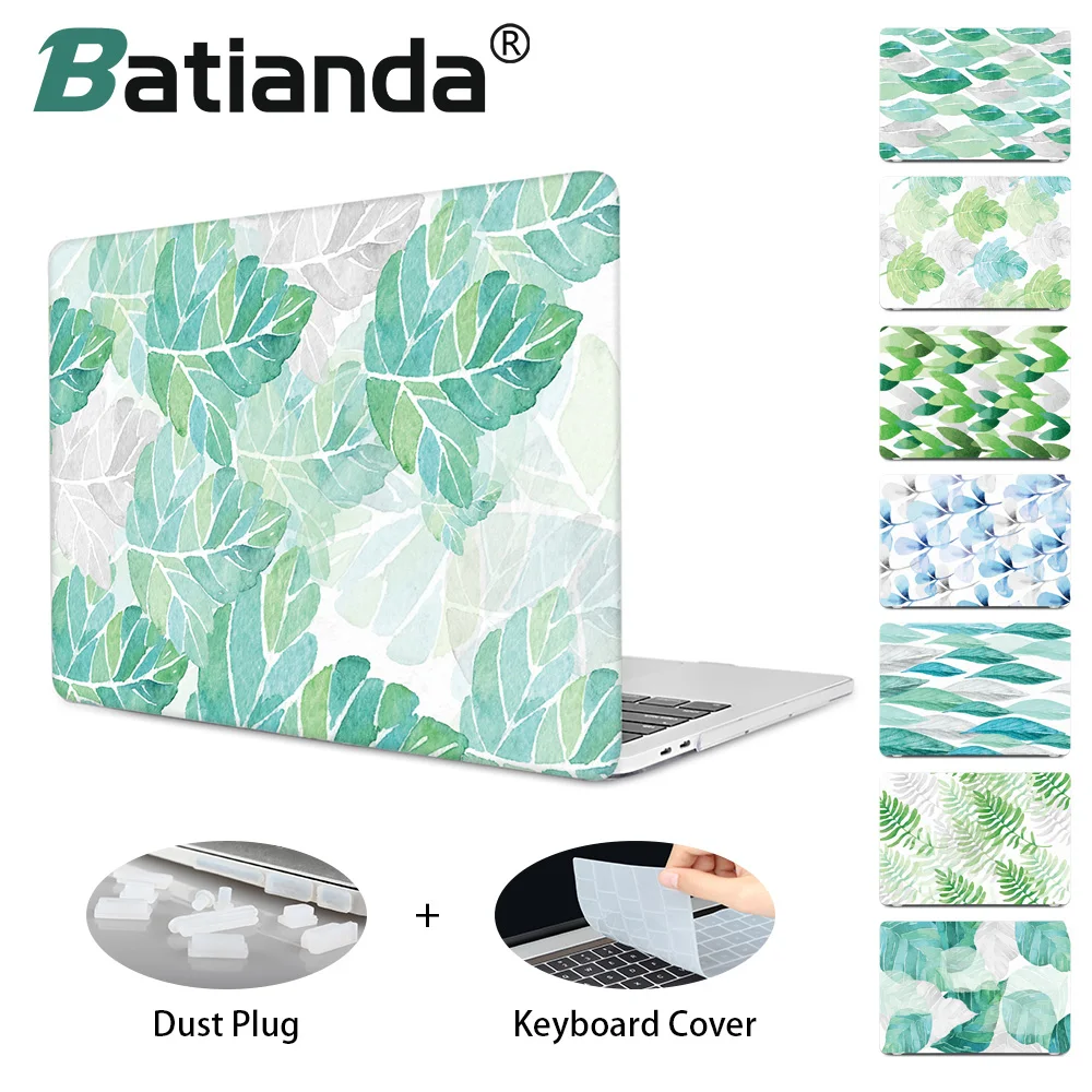 

For Macbook Pro 15 13 2018 Laptop Cover Bag For Macbook Retina air 11 12 13 A1932 A1708 A1990 Beautiful Leafs Printed hard Case