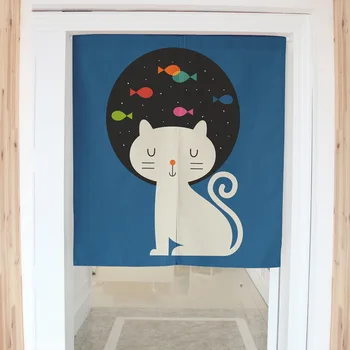 

cute cat Japanese decorative door curtains fabric cloth cotton home screens partition bathroom kitchen curtains