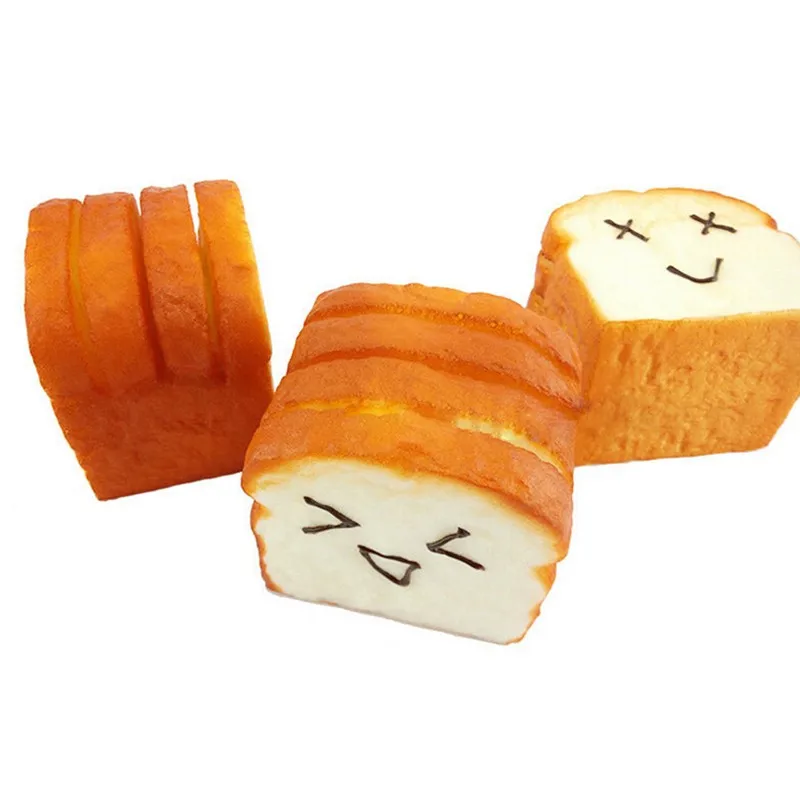 Antistress Bread Kids Toy Food Pretend Play Kitchen Toys Squishy Slow Rising Slice Bread Antistress Toy 1pc