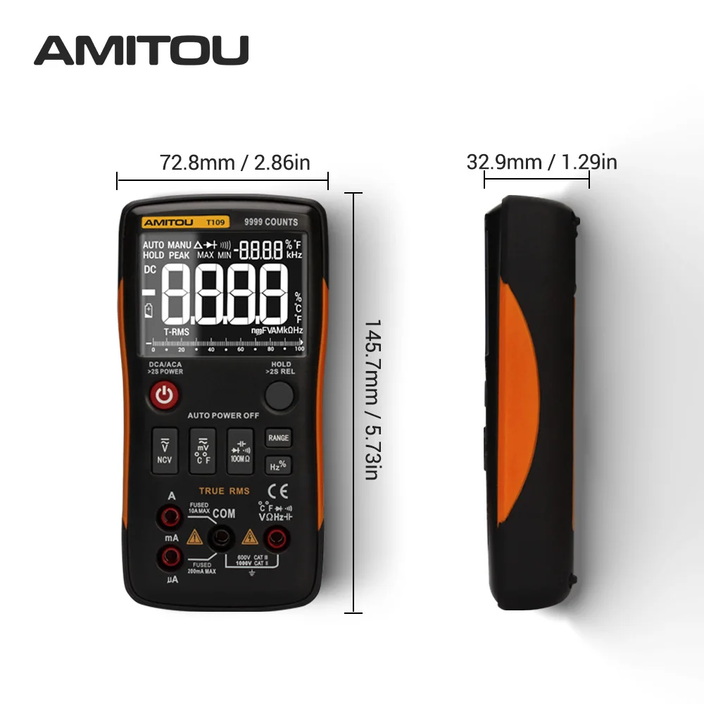 AMITOU T109 мультиметр цифровой 9999 отсчетов транзистор тестер rm409b multimeter esr метр
