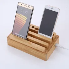 Evfun 4 порта деревянный быстрая зарядная станция 5V 6A настольная бамбуковая базовый компоновочный блок зарядки для iphone android мобильный телефон хорошего качества