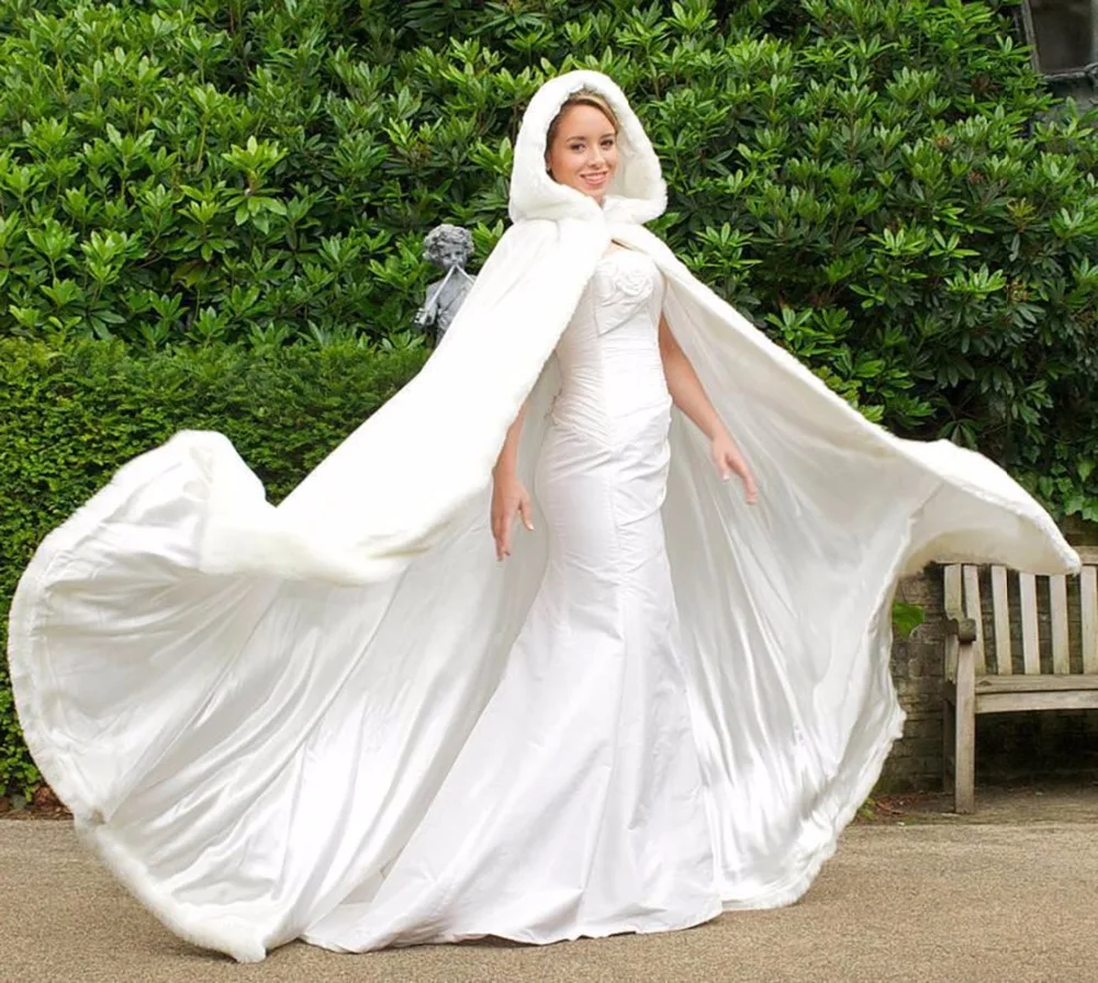 Winter Women Wraps Cape Faux Fur Wedding Coat Suit Jacket for Bridal Size Cloaks Wrap Shawl Stole