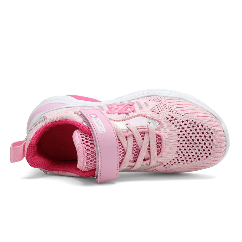 28-38 Детская летняя спортивная обувь для девочек, обувь для бега, детская дышащая сетчатая обувь для девочек, кроссовки, обувь