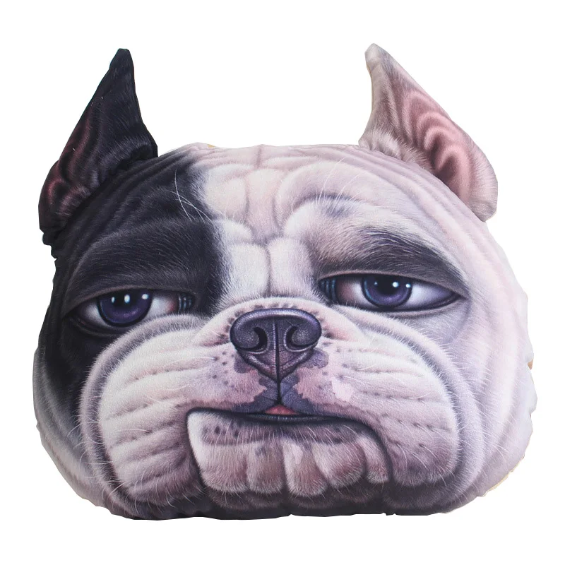 3D с принтом собаки лицом подушки украшения дома животных автокресло Председатель Подушка дож плюшевые подушки шеи для день рождения подарок игрушки