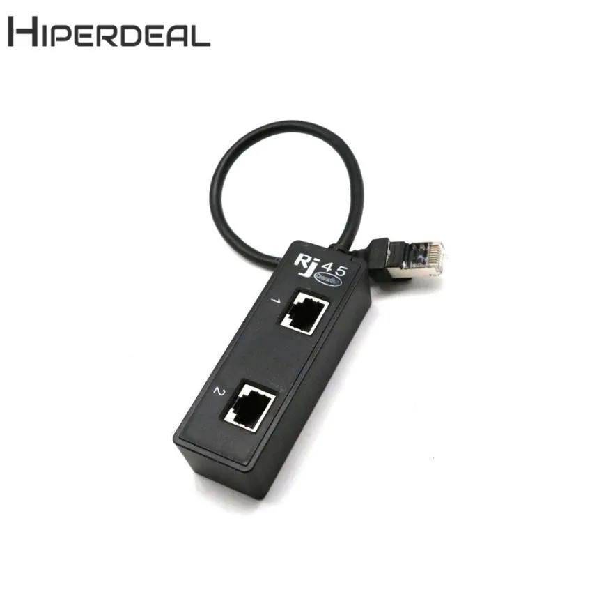 

HIPERDEAL New 1 to 2 Socket LAN Ethernet Network RJ45 Plug Splitter Extender Adapter 18Mar07 Drop Ship F
