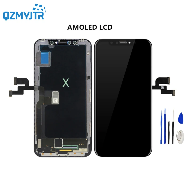 

Replacement 5.8" Full Screen For iphone X LCD Display With Touch Screen Digitizer Assembly For Tianma AMOLED OEM Black color