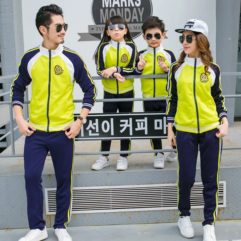 

Spring Matching Family Clothes Casual Kids Sport Tracksuit set for Boys Girls Dad Mum Coats+Pants Clothing Set Family Clothing
