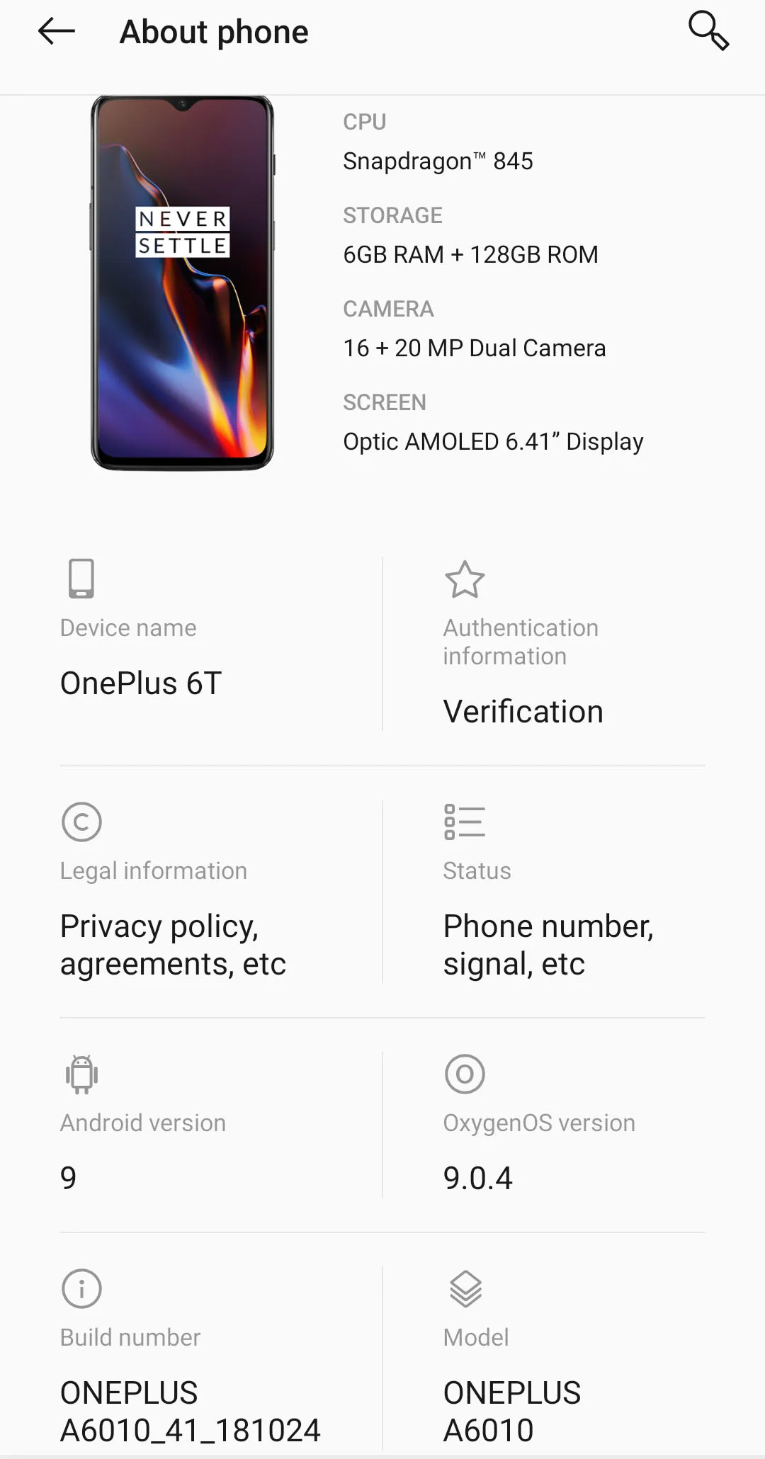 Мобильный телефон Oneplus 6 T, 8 ГБ ОЗУ, 128 Гб ПЗУ, Восьмиядерный процессор Snapdragon 845, 6,41 дюймов, двойная камера, разблокировка NFC, мобильный телефон