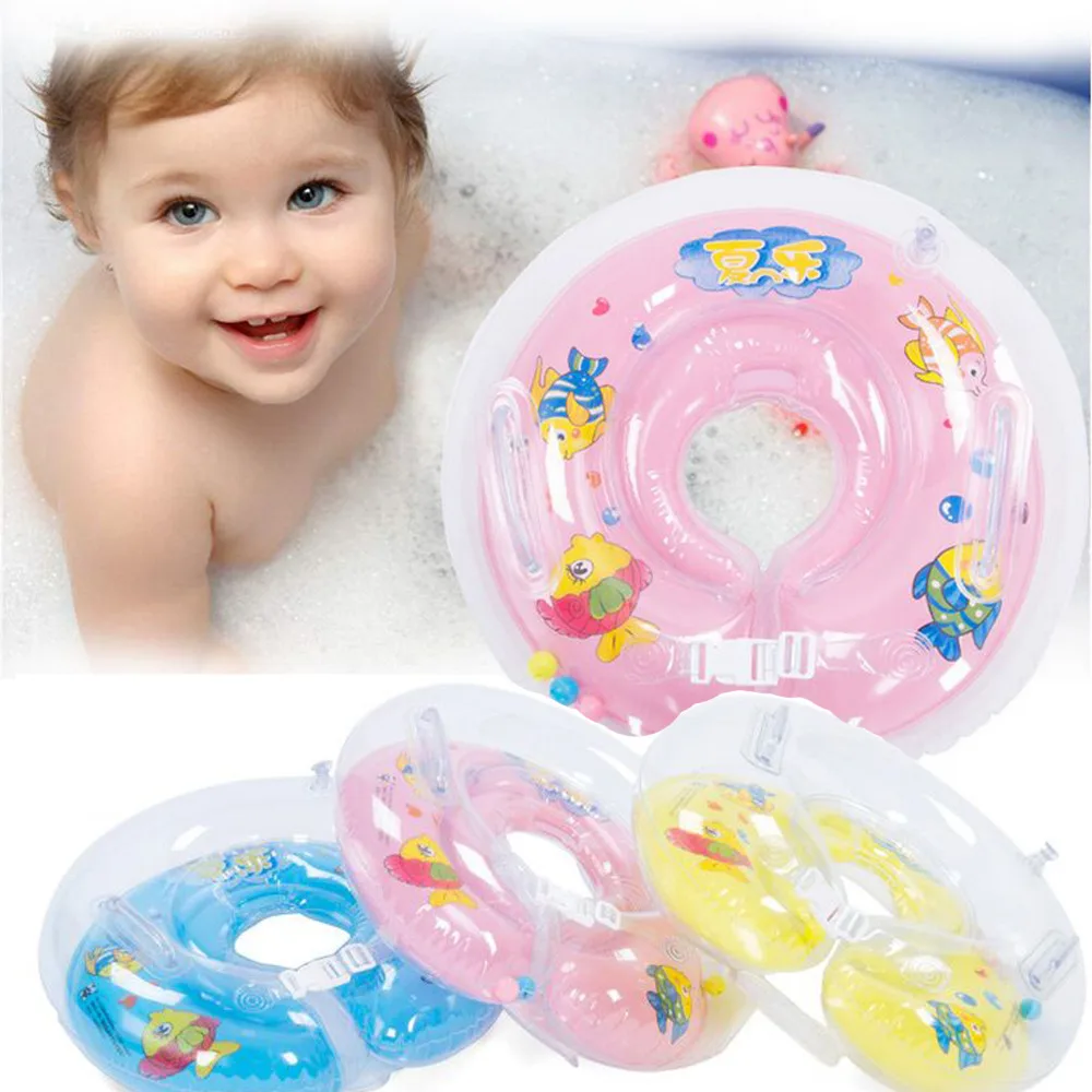 1 18 Months Infant Neck Collar Swimming Ring For Newborn Babies Double