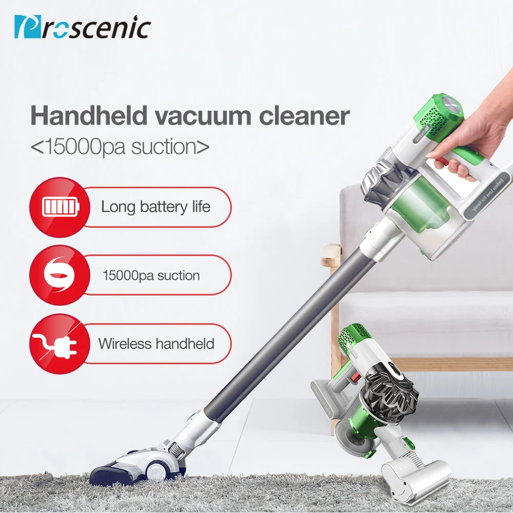

Proscenic P9 2 In 1 Vacuum Cleaner 15000Pa Suction power 2600Ma Li-ion battery with NIDEC Motor for Pet hair Carpet Hard Floor