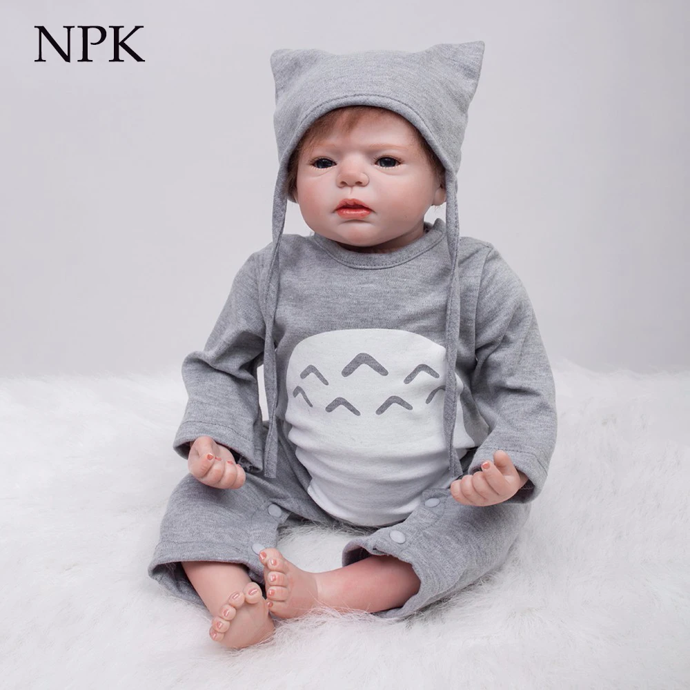 Кукла npk 55 см полная силиконовая кукла новорожденного ребенка игрушки для