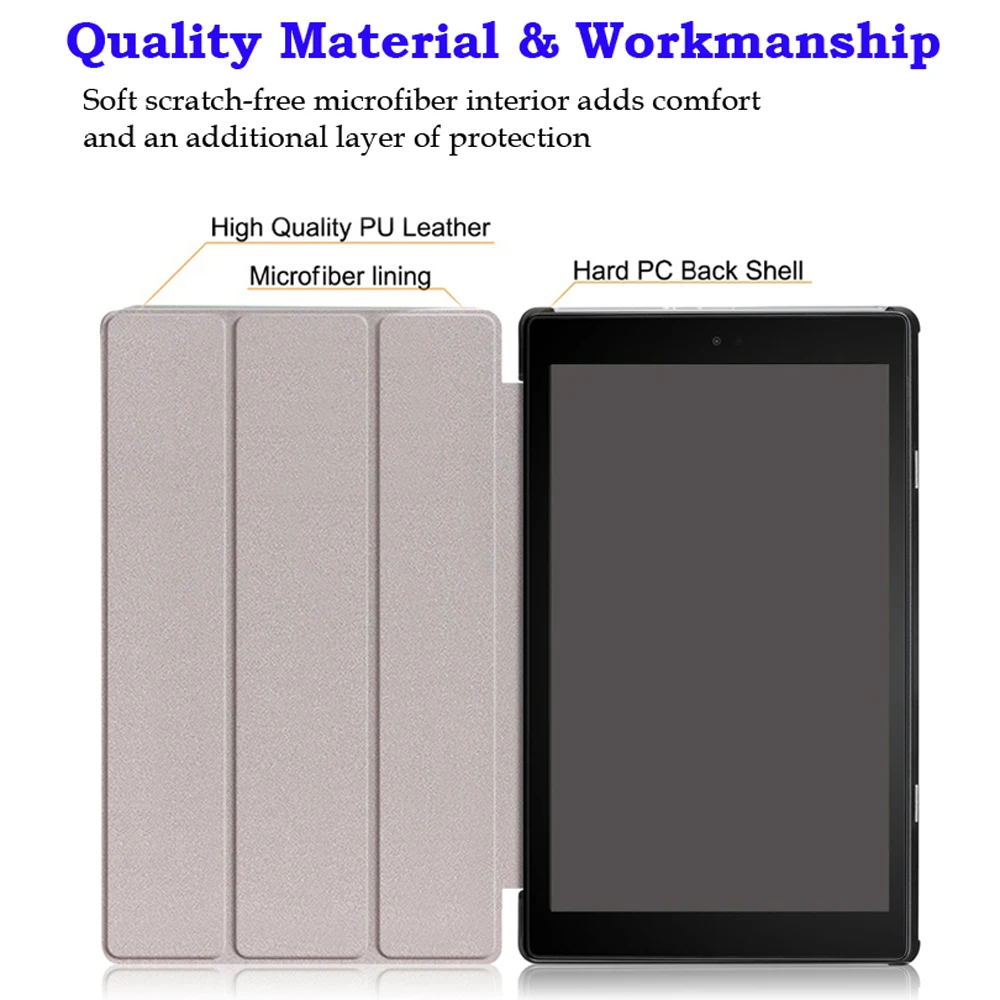 Ультра тонкий чехол Funda для Amazon Kindle Fire HD 10 10," планшет из искусственной кожи Умный Магнитный защитный чехол-подставка