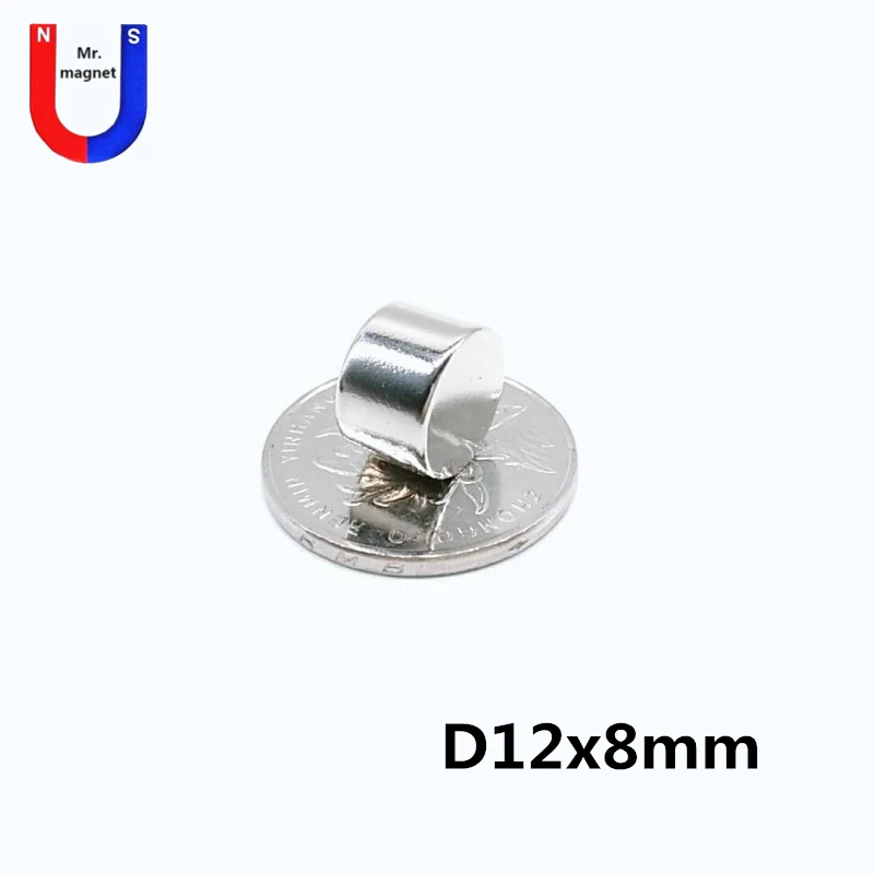 

10/50/200pcs 12x8 magnet permanent High quality strong magnetic 12*8 mm neodymium magnet 12mm x 8mm mini small disc NdFeB magnet