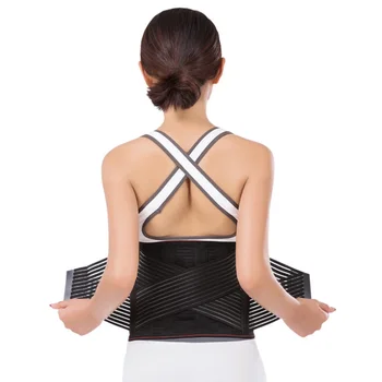 

New Promotion Back Support Brace Belt Lumbar Lower Waist Double Adjust Back Pain Relief Waist Support H01