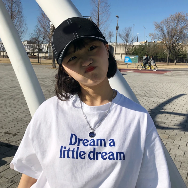 Camiseta Mujer 2019 летние топы женские корейский стиль Ulzzang Harajuku одежда с буквенным принтом короткий рукав Футболка женские футболки