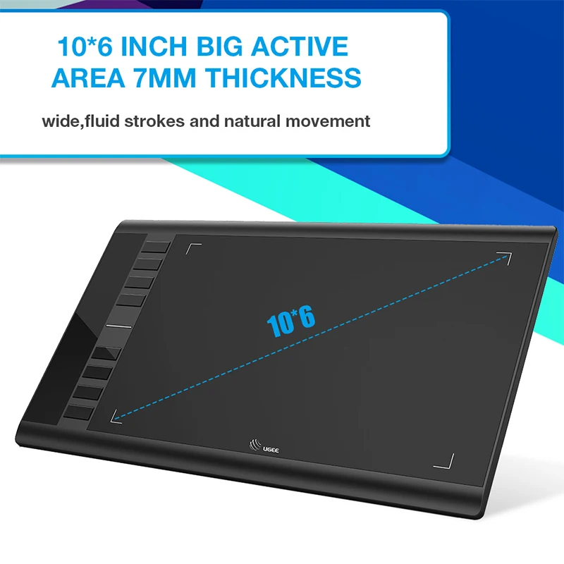 Ugee цифровые графические планшеты M708 V" 10x6" дюймовый планшет для рисования 8192 давления с пассивной ручкой противообрастающая перчатка