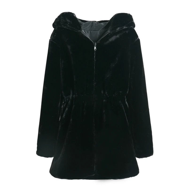 GERALDS Fashion Warm and Thicker Slim Long Hooded Cotton Coat