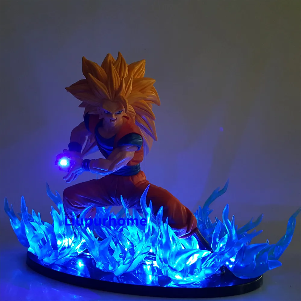 Dragon Ball лампа DBZ Goku Супер Saiyan 3 синий огонь светодиодные ночники Dragon Ball Супер Kakarotto Goku DIY детская настольная лампа MY1