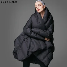 YVYVLOLO Women’s Winter Jacket 2017 New Temperament Fashion Cloak Loose parka women down winter coat Warm Jacket Female Overcoat