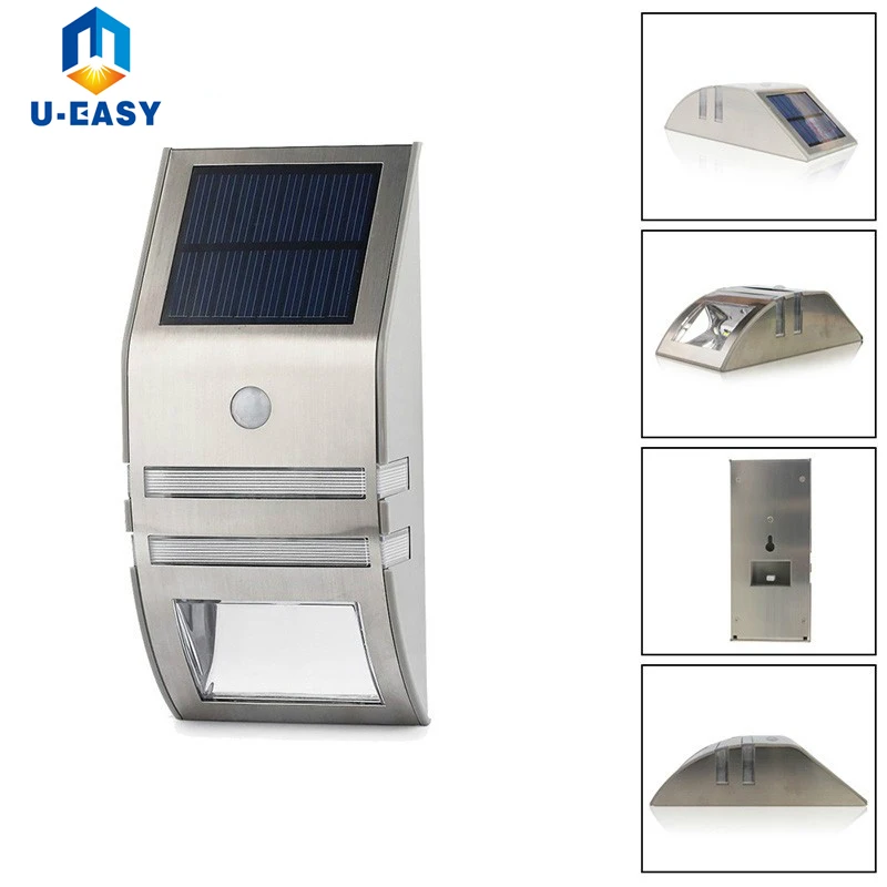 U EASY New LED Solar Sensor Light PIR Motion Sensor Solar Powered Pathway Lamp Outdoor Security