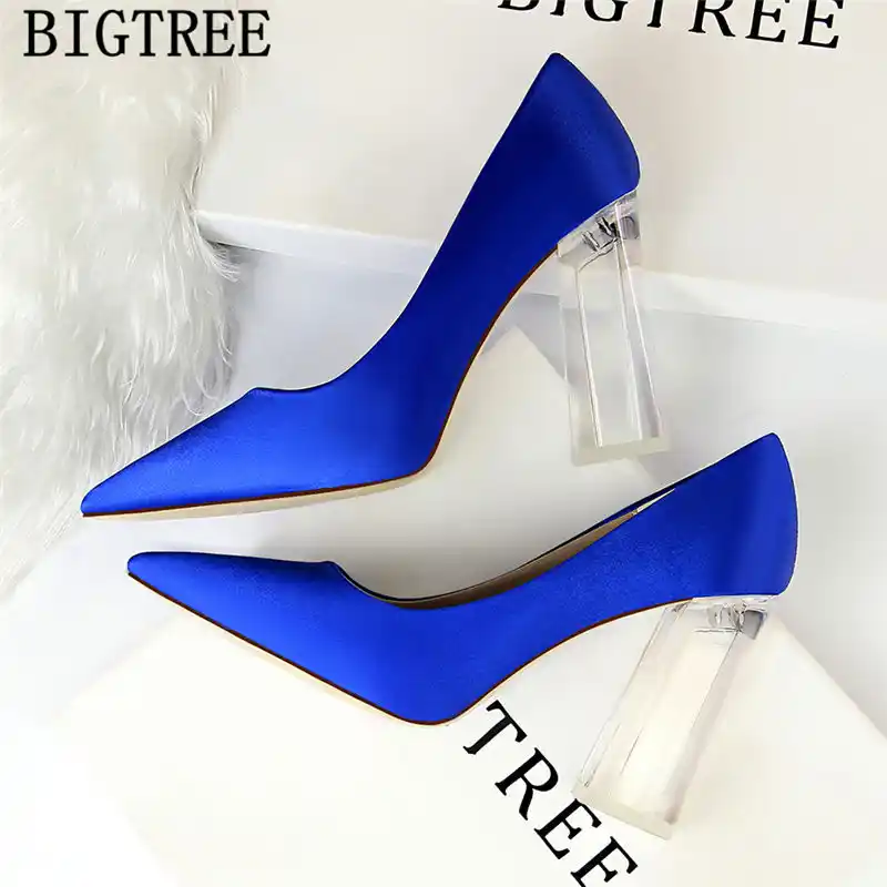 thick clear heel shoes