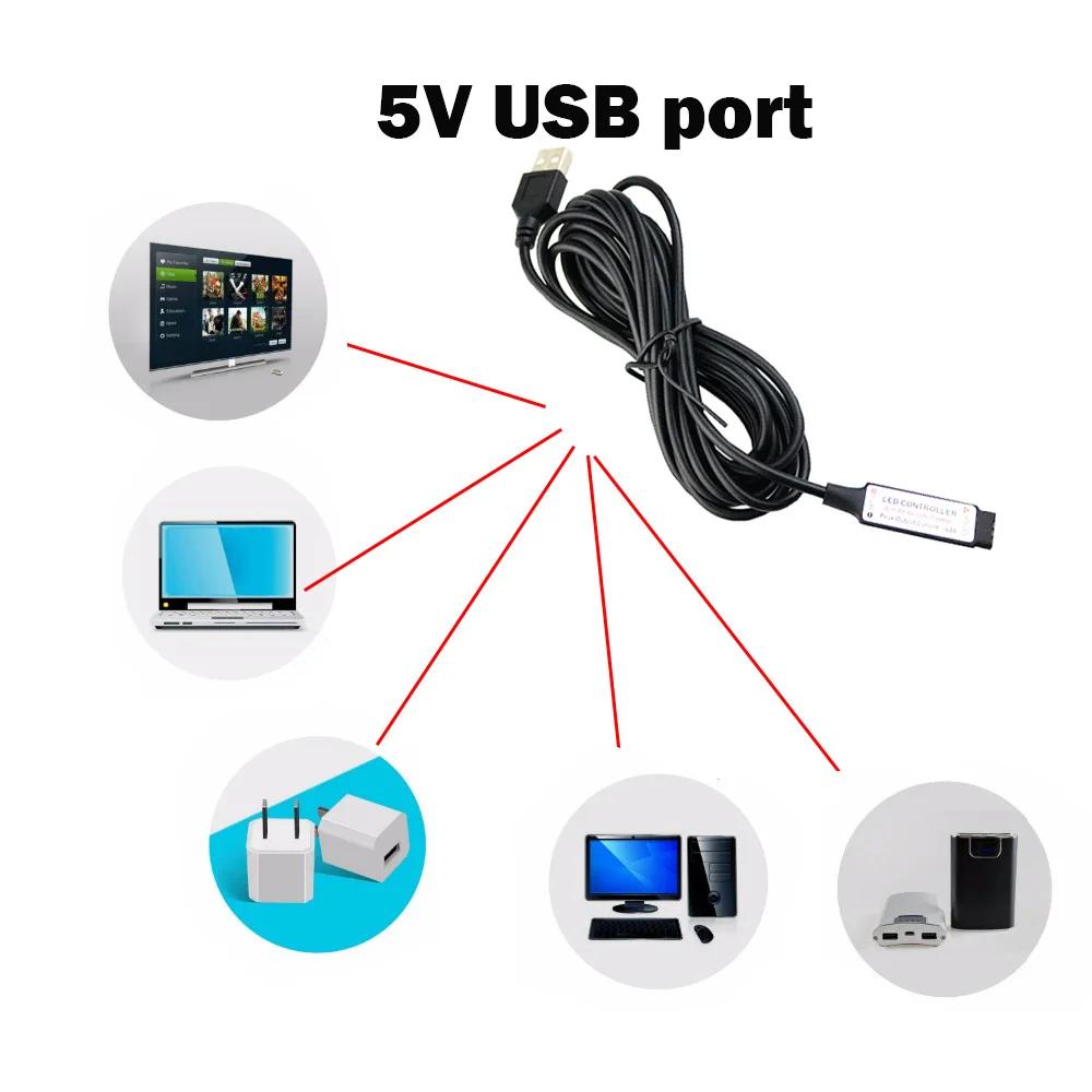 Светодиодный контроллер RGB 17key 0 5 м 1 3 в USB 12A RF беспроводной мини пульт