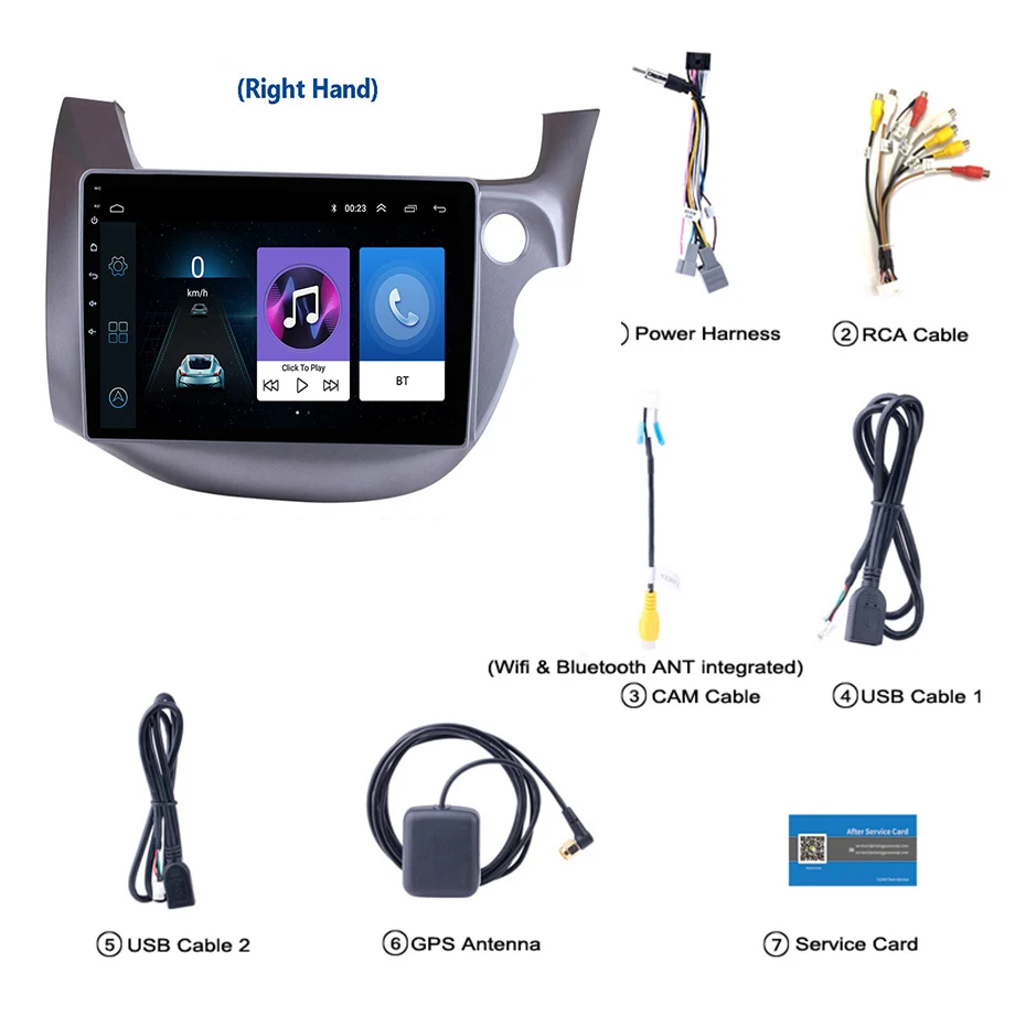 Sale 10.1 inch 2.5D IPS HD multi-touch screen Android 8.1 NAVI  for Honda fit 2008-2013 right hand with Bluetooth USB WIFI support SW 5