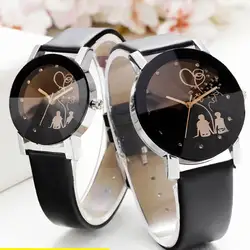 Элегантные повседневные студенческие пары стильные Spire ремешок кварцевые наручные часы Мужские Женские наручные часы