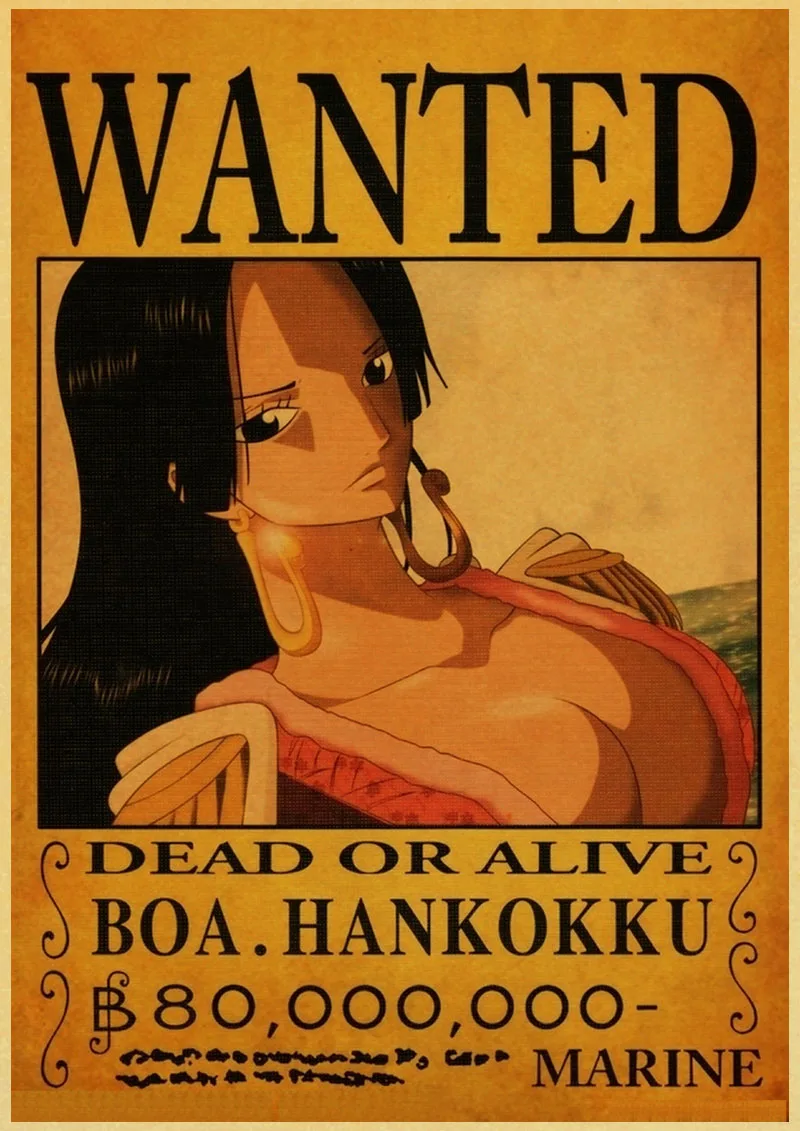 Японский Классический Аниме one piece Wanted Ретро плакат Обезьяна D Luffy Wanted винтажная настенная живопись стены комнаты художественные плакаты