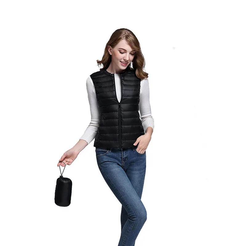

Duck Down Coat Vest 2018 New Winter women Coats vest jacket Ultra Light Sleeveless Jackets Female Waistcoat