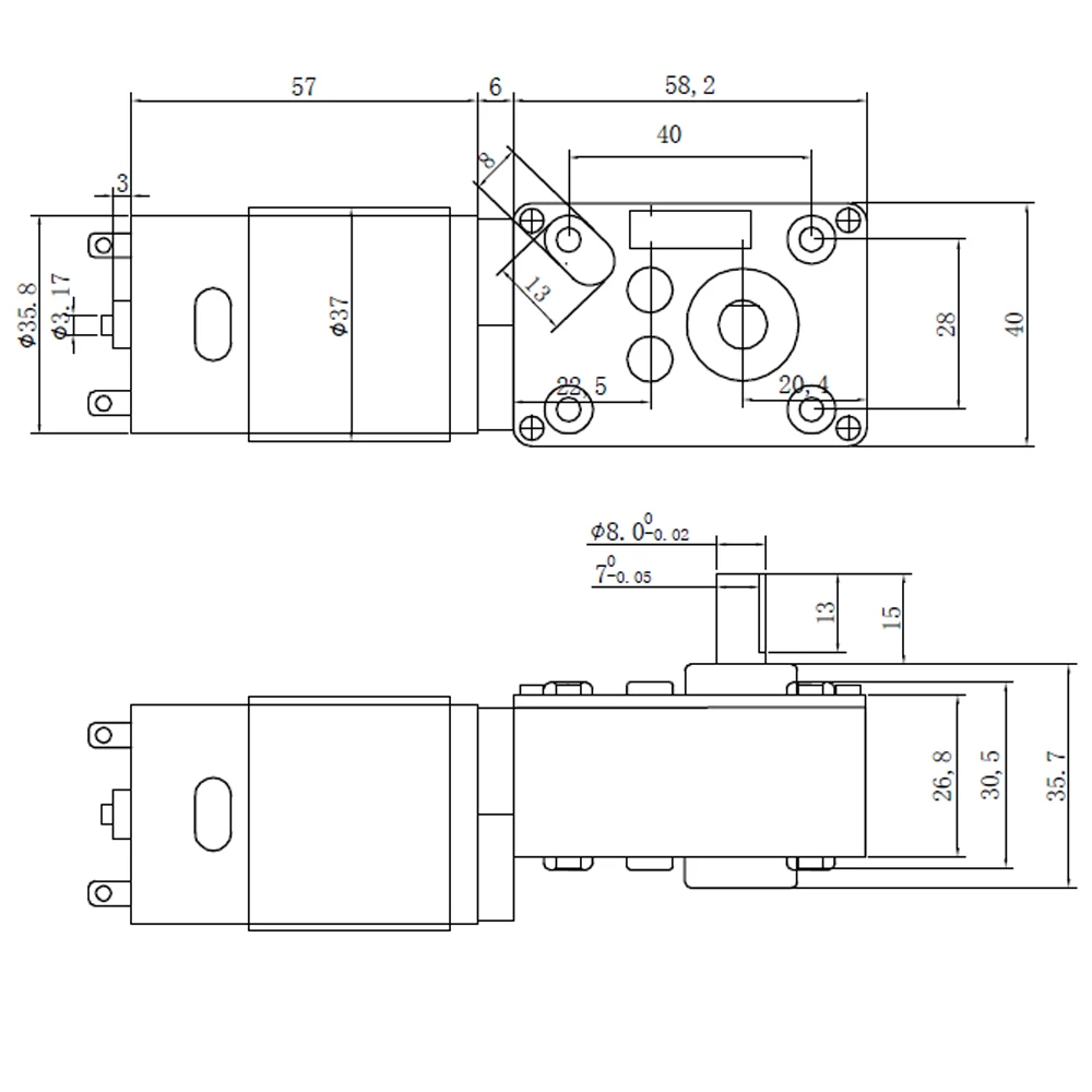 Bringsmart A58SW-555B 12 В постоянного тока червячный мотор-редуктор мотор-кодировщик с высоким крутящим моментом, электрическая турбина 24 В, дверной замок, мини-мотор DIY Robot