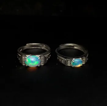 

Engagement wedding couple lover ring for woman and Men Opal Ring Natural and Real Opal Lover's Ring 925 sterling silver