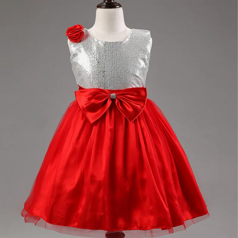 Baby Girls Dress Wedding Formal Banquet Party Princess Dress Bow Belt