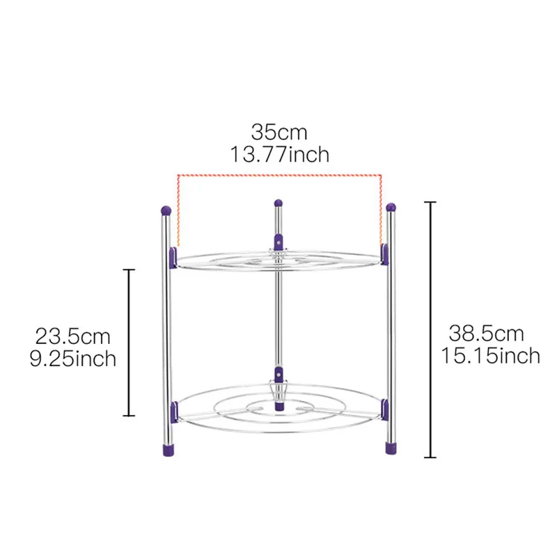 Кухонная стойка для хранения из нержавеющей стали, многофункциональная кастрюля, органайзер, стойка, многослойная кастрюля, крышка, держатель, регулируемая по высоте полка - Цвет: 2 Tier