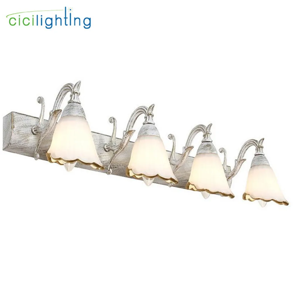 L16/30/46/64 cm جديد خمر E14 الجدار مصباح إضاءة الحمام مرآة ضوء ماكياج الغرور مجلس الوزراء كريم داخلي شمعدانات جدارية