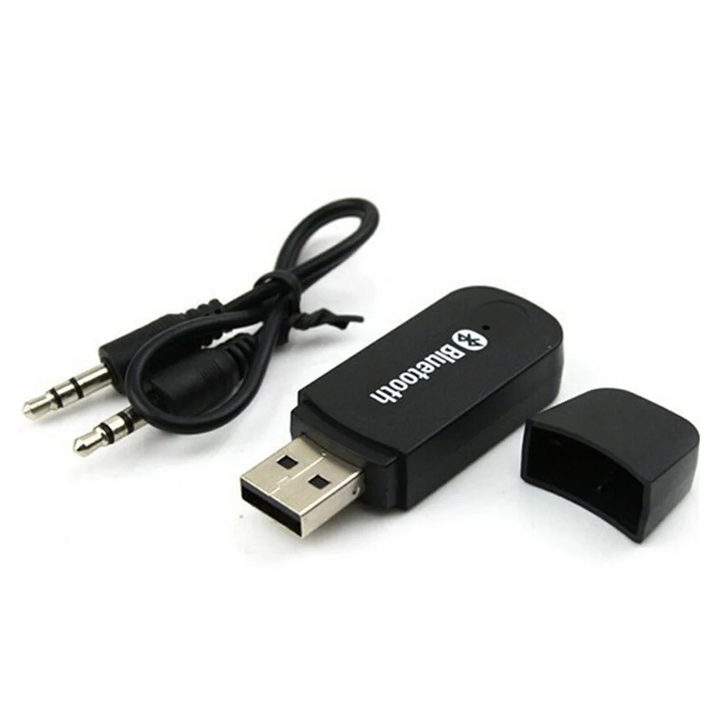 

USB Bluetooth Music 3.5mm Wireless Audio Stereo Receiver for Car AUX Home Speaker USB Receiver Adapter Black/White