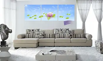 

Big size Modern Abstract Wall Art Picture for living room home decor Canvas Art Print sun water flower bule oil Painting prints