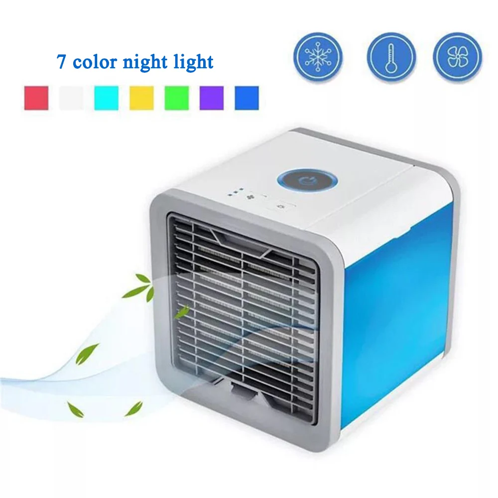 

USB Mini Portable Air Conditioner Humidifier Purifier 7 Colors Light Desktop Air Cooling Fan Air Cooler Fan for Office Home