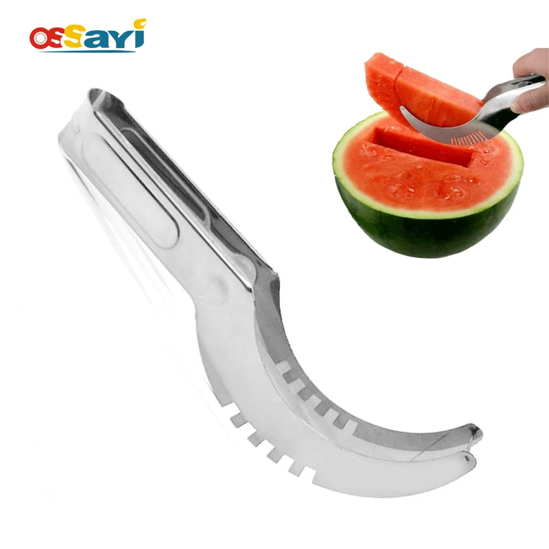 

Watermelon Slicer Cutter Fruit Cutters Stainless Steel Knife Slicer Corer Splitter Cantaloupe Steel Watermelon Slicer Knife