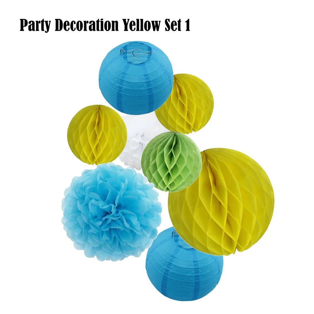 8pcs/set 6" 8" 10" Round Hanging Paper Ball lanterns Tissue