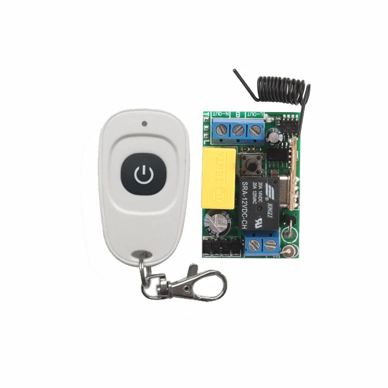 

AC220V 10A Wireless Mini Switch Relay Receiver Remote Controllers For Light switch With White Transmitter
