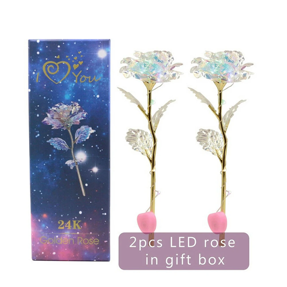 

Hot Sale 2 Sets LED Light Crystal Rose Flower Kit for Anniversary Valentine's Day
