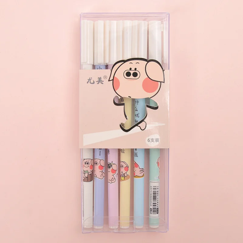 Вспыхивающая свинья pinkycolor 0,5 мм Детские корейские гелевые кавайные ручки школьные принадлежности стационарные