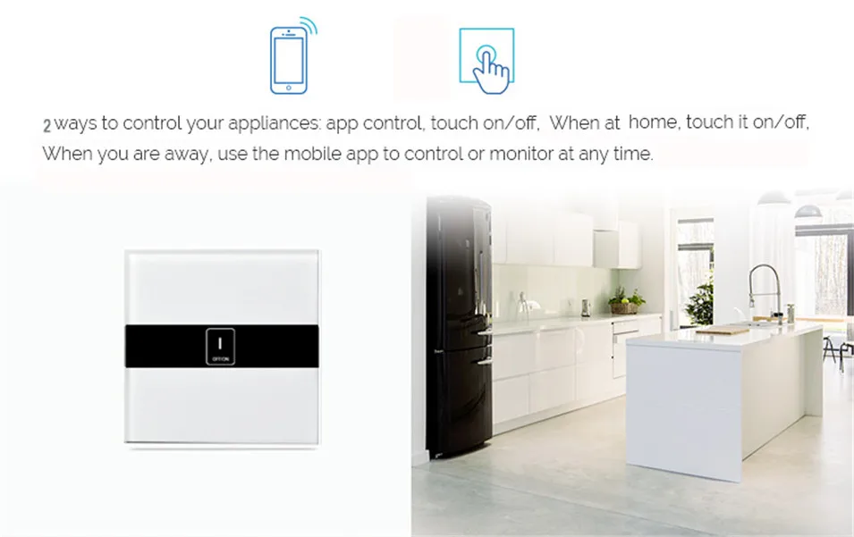 EWelink 1 Gang 1 way Wireless Wifi Control Light Switches, Wall Touch Switch, App Phone Remote, Work with Echo AlexaGoogle Home-4