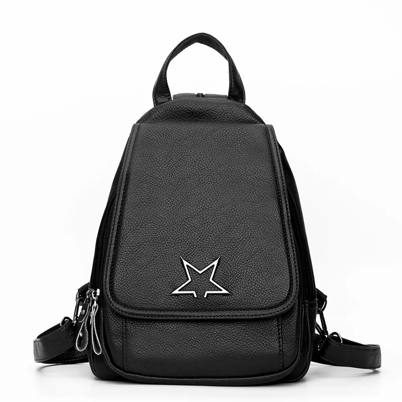 

Fashion Brand Women Backpack For Students School Style PU Leather Bag Female Travel Bag Simple Design Women Casual Daypacks