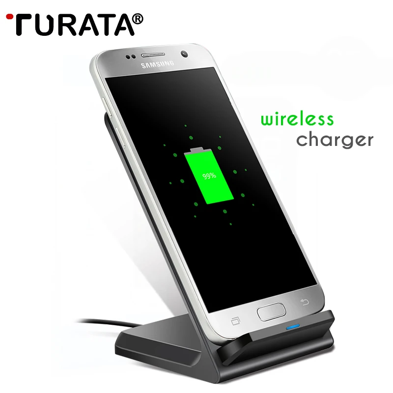 

Turata QI Wireless Charger Pad Fast Charging Holder For Samsung S7 Edge S8 Plus iphone X 7 8 Xiaomi Charging Base Dock Station