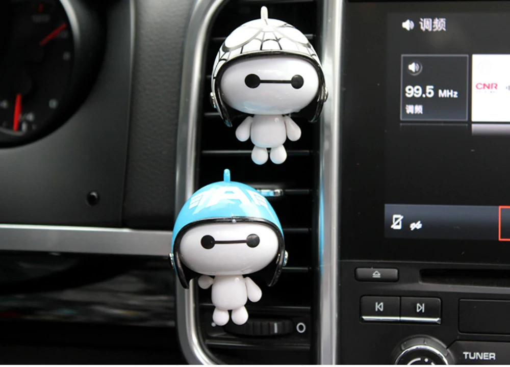 Helmet Baymax Car Vents Perfume Clip Air Freshener Automobile Interior Fragrance Decoration Ornaments Car Styling Accessories