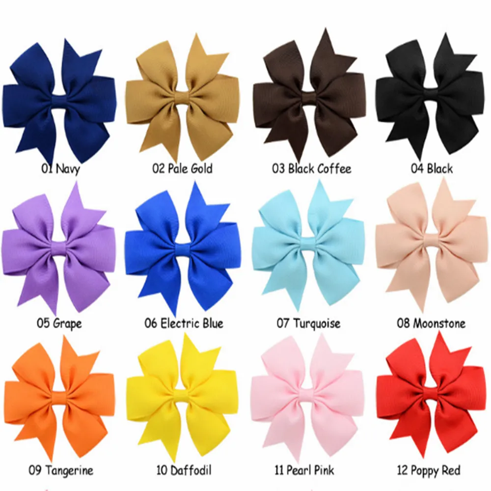 

1Pcs 12 Color Fashion Hair Clip for Women Elegant Six-eared Pure Color Ribbon with Fishtail Bow Hairpin Hair Styling Accessories