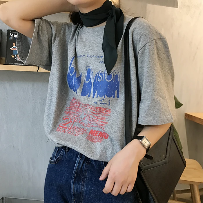 YouGeMan женская летняя одежда корейская Ulzzang Harajuku винтажная старая Футболка